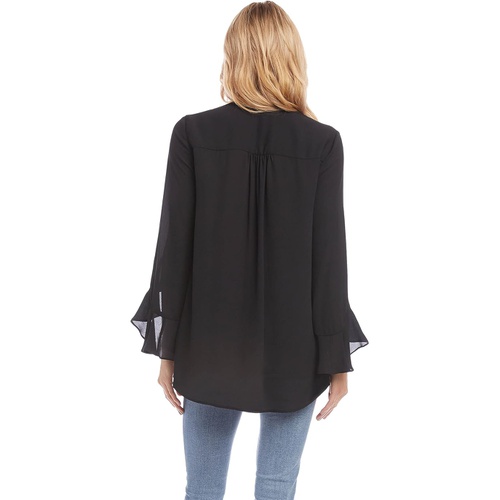  Karen Kane Ruffle Sleeve Crossover Top