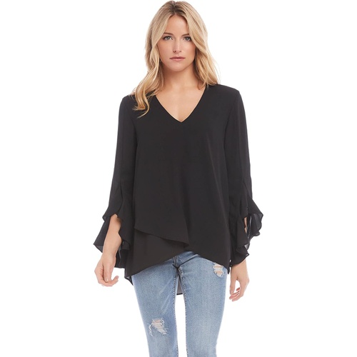  Karen Kane Ruffle Sleeve Crossover Top