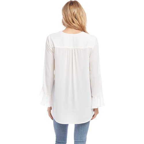  Karen Kane Ruffle Sleeve Crossover Top