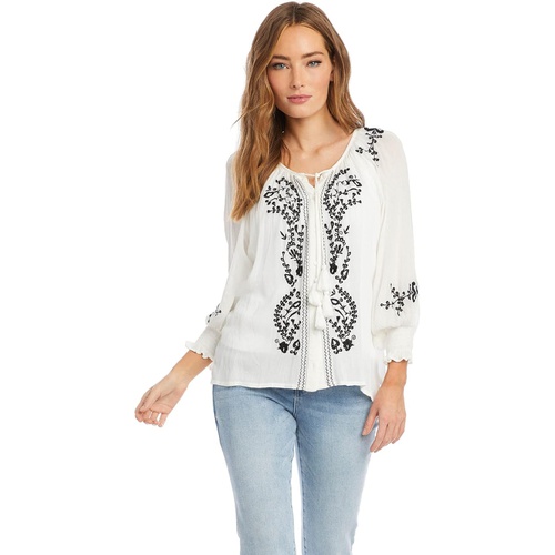  Karen Kane Embroidered Peasant Top