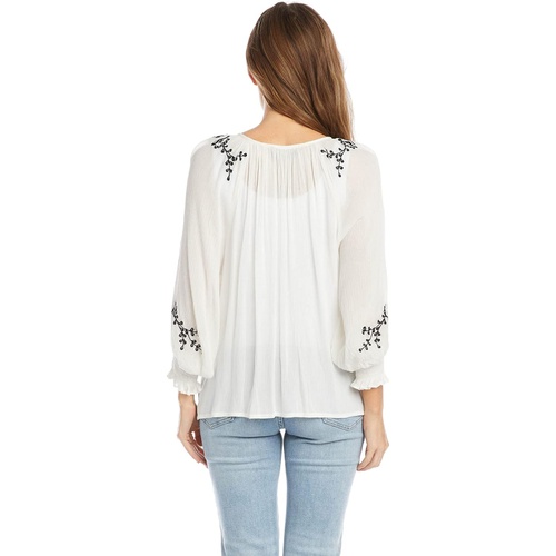  Karen Kane Embroidered Peasant Top