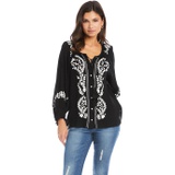 Karen Kane Embroidered Peasant Top