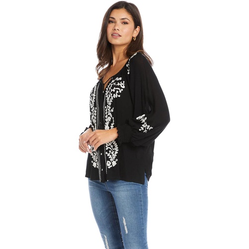  Karen Kane Embroidered Peasant Top