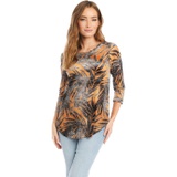 Karen Kane Tie-Dye Burnout Shirttail Top