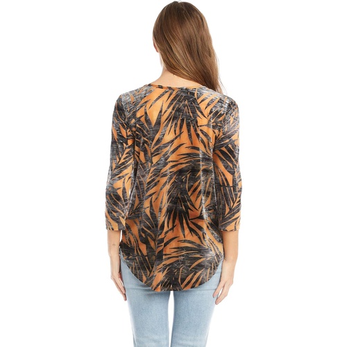  Karen Kane Tie-Dye Burnout Shirttail Top