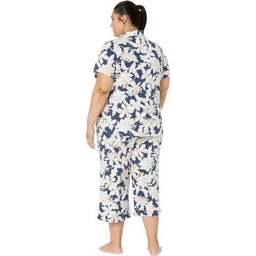  Karen Neuburger Plus Size Blue Sky Short Sleeve Girlfriend Capris PJ