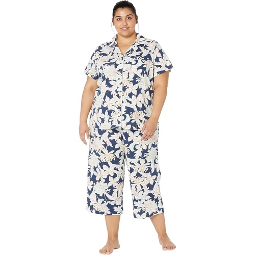  Karen Neuburger Plus Size Blue Sky Short Sleeve Girlfriend Capris PJ