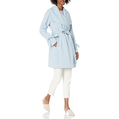  Karl Lagerfeld Paris Womens Cascade Front Wrap Trench Coat