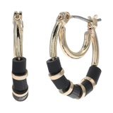 Karl Lagerfeld Paris Beaded Huggie Hoop Earrings