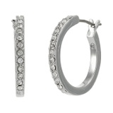 Karl Lagerfeld Paris 18 mm Pave Hoop Earrings