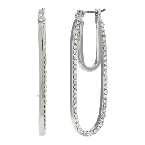  Karl Lagerfeld Paris Elongated Pave Hoop Earrings