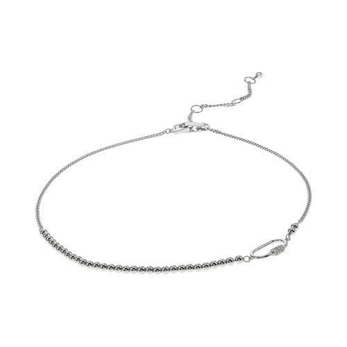  Karl Lagerfeld Paris Metal Bead Oval Frontal Necklace