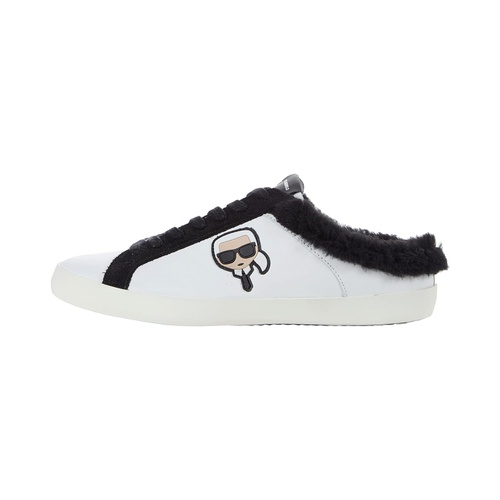  Karl Lagerfeld Paris Leather Faux Fur Lined Backless Sneaker On Banded Sole