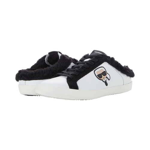  Karl Lagerfeld Paris Leather Faux Fur Lined Backless Sneaker On Banded Sole