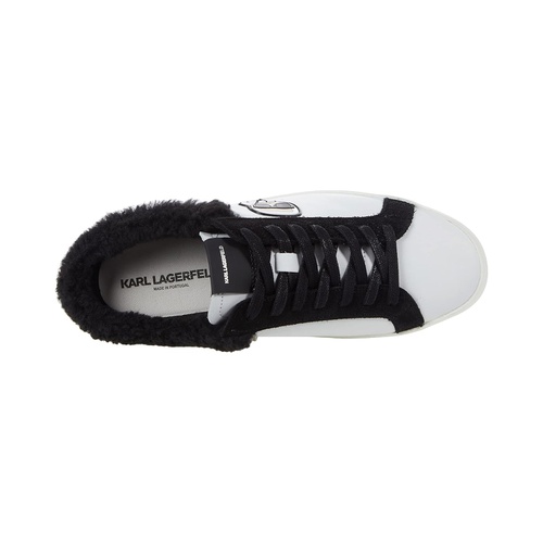  Karl Lagerfeld Paris Leather Faux Fur Lined Backless Sneaker On Banded Sole