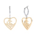 Karl Lagerfeld Paris Heart Logo Hoop Drop Earrings