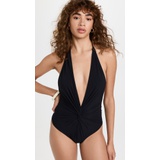 Karla Colletto Low Back Plunge One Piece Swimsuit