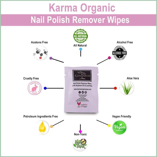  Karma organic Karma Nail Polish Remover Wipes; Non-Toxic, Vegan, Cruelty-Free