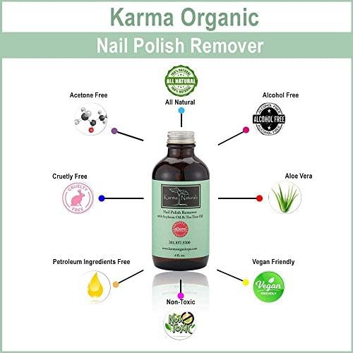  Karma Organic Nail Polish Remover-Tea Tree Oil Based Formula, moisturize and Nourish Nails