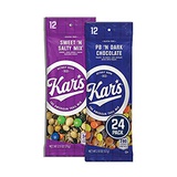 Kars Nuts Variety Pack Trail Mix Snacks - Sweet N Salty Mix, Peanut Butter N Dark Chocolate Individual Packs (Pack of 24)