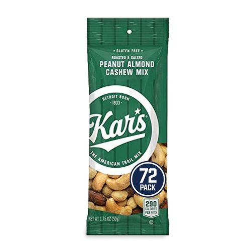  Kars Peanut Almond Cashew Mixed Nuts Snacks - Bulk Pack of 1.75 oz Individual Packs (Pack of 72)