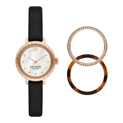 케이트스페이드 Kate Spade New York Morningside Three Hand Genuine Leather Watch - KSW1717SET