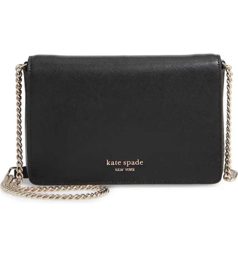 kate spade new york spencer leather wallet on a chain_BLACK