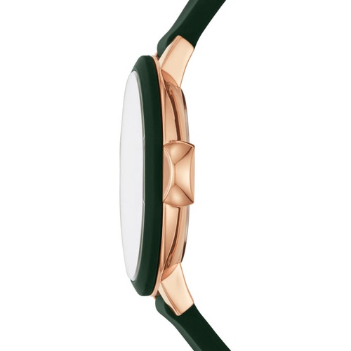 케이트스페이드 kate spade new york park row silicone strap watch, 34mm_GREEN/ ROSE GOLD
