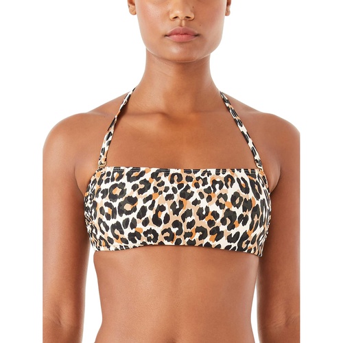 케이트스페이드 Kate Spade New York Leopard Heart Buckle Bandeau Bikini Top