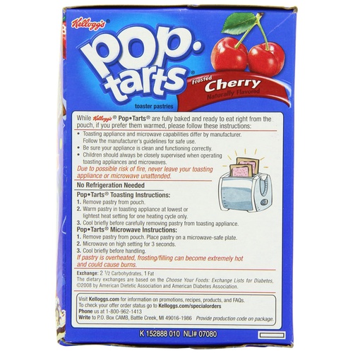  Kelloggs Frosted Cherry Pop Tarts 416 g (Pack of 2)