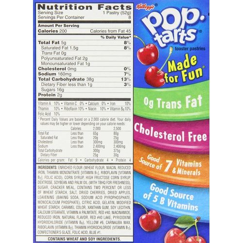  Kelloggs Frosted Cherry Pop Tarts 416 g (Pack of 2)