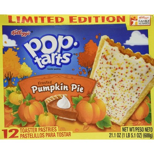  Kelloggs Frosted Pumpkin Pie Pop Tarts Limited Edition - 3 Pack (36 Pastries)