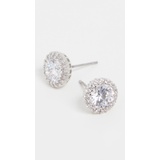 Kenneth Jay Lane Round CZ Classic Earrings With Pave Trim