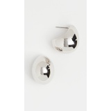 Kenneth Jay Lane 1 Polished Silver Dome Pierced Earrings
