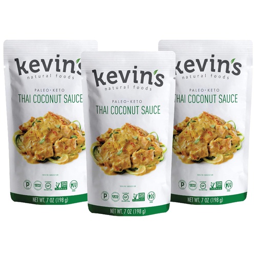  Kevins Natural Foods Thai Coconut Sauce - Keto and Paleo Simmer Sauce - Stir-Fry Sauce, Gluten Free, No Preservatives, Non-GMO - 3 Pack (Thai Coconut)