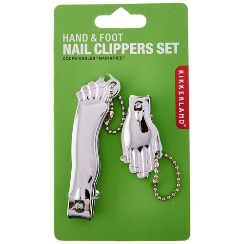  Kikkerland Hand and Foot Nail Clippers Set, Silver