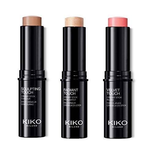  KIKO MILANO - Face stick set | Contour stick + Highlighter stick + Blush stick | Hypoallergenic | Made in Italy