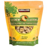 Kirkland Signature Kirkland Cashew Clusters with Almonds and Pumpkin Seeds Gluten Free 32 oz (Pack of 2)