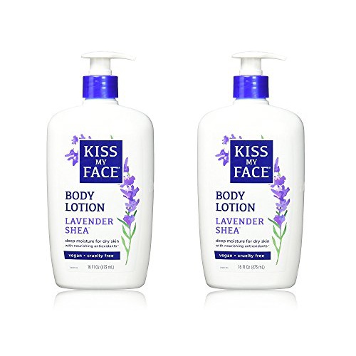  Kiss My Face Moisturizer with Lavender and Shea Butter Body Lotion, 16 Ounce, 2 Count