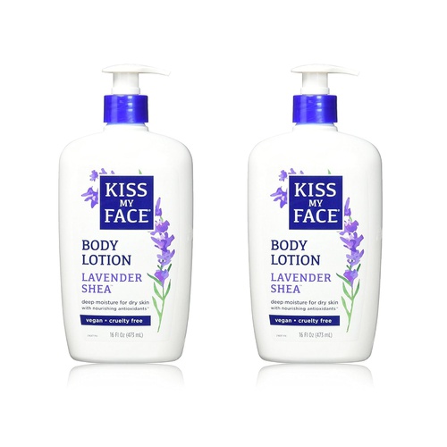  Kiss My Face Moisturizer with Lavender and Shea Butter Body Lotion, 16 Ounce, 2 Count