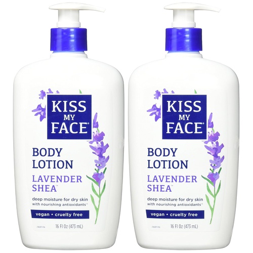  Kiss My Face Moisturizer with Lavender and Shea Butter Body Lotion, 16 Ounce, 2 Count