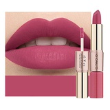Kisshine Liquid Lipstick Matte Lip Gloss Double-Headed Long Lasting Lipstick Velvet Lipgolss Non-Sticking Lipsticks Cosmetics Makeup Set for Women and Girls (Pink 07#)