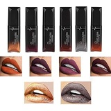 Kisshine Liquid Lipstick Gothic Lip Gloss Matte Lip Glaze Waterproof Lips Gloss Cosmetics Gift for Women and Girls (Brown 17#)