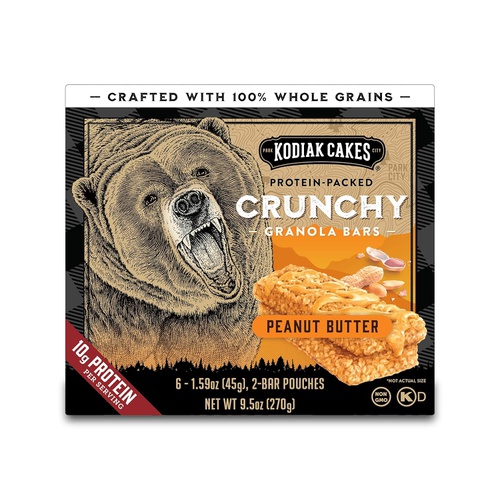  Kodiak Cakes Crunchy Granola Bar Variety Pack: (2 Boxes) Peanut Butter and (2 Boxes) Chocolate Chip
