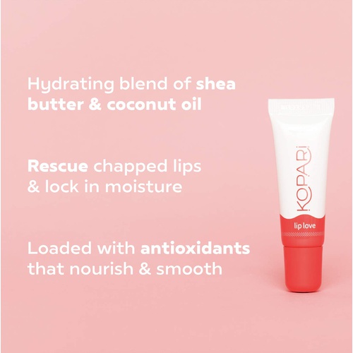  Kopari Coconut Lip Glossy - Clear - Hydrating and Moisturizing Coconut Oil, Vitamin E and Shea Butter Lip Gloss With 100% Organic Coconut Oil, Non GMO, Vegan Sulfate Free 0.35 Oz