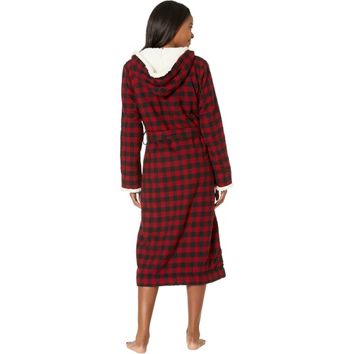  L.L.Bean Scotch Plaid Flannel Sherpa Lined Long Robe