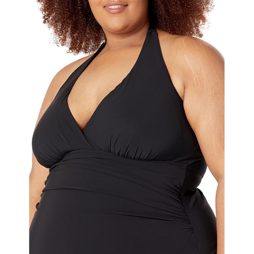  L.L.Bean Plus Size Slimming Swimwear Clasp Halter Dress