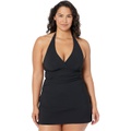 L.L.Bean Slimming Swimwear Clasp Halter Dress Long