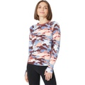 L.L.Bean Petite Midweight Baselayer Crew Long Sleeve Print