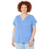 L.L.Bean Plus Size Streamside Tee Split-Neck Short Sleeve